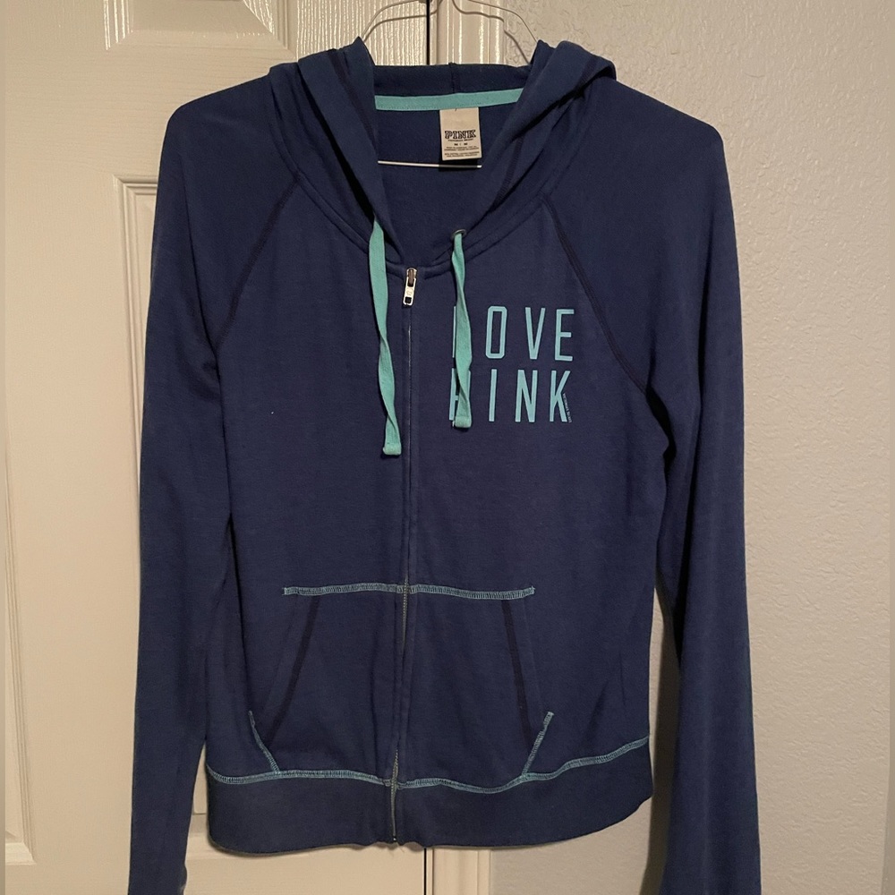 Pink zip up sweatshirt